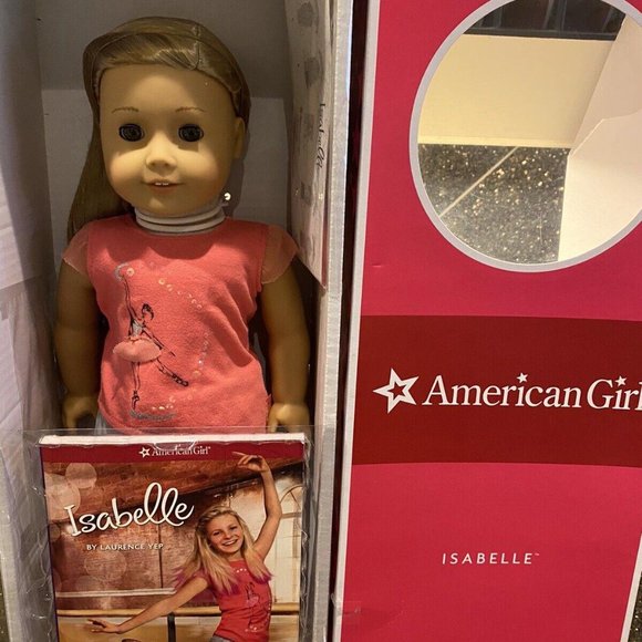 NIB American Girl Doll Retired Isabelle With Pink Hair Extension And Book.